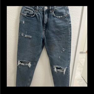 Distressed Blue Jeans